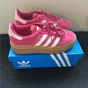 Adidas Women’s Platform Pink Gazelles, Size 6